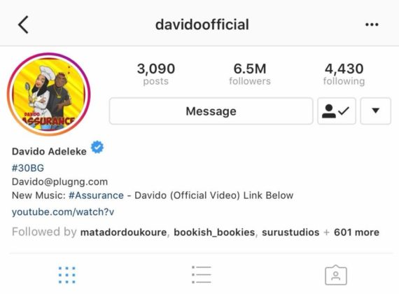 Davido Instagram
